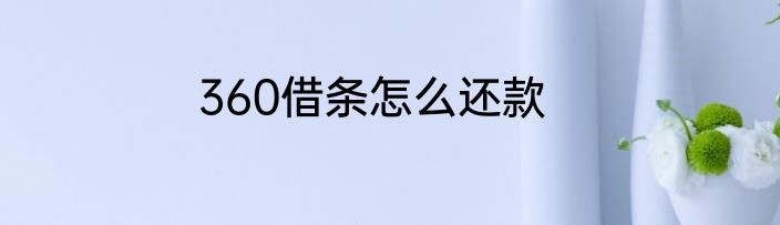 360借条怎么还款