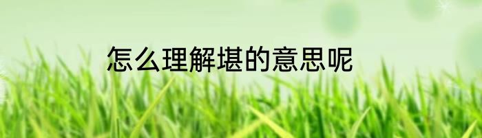怎么理解堪的意思呢