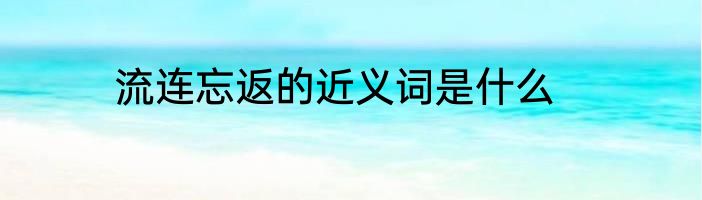 流连忘返的近义词是什么
