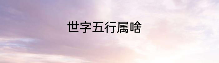 世字五行属啥
