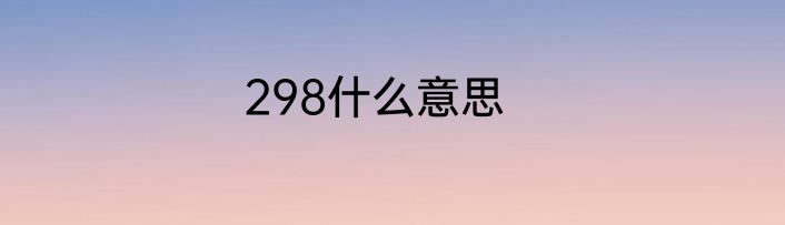 298什么意思