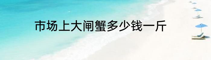 市场上大闸蟹多少钱一斤
