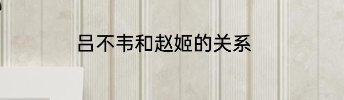 吕不韦和赵姬的关系