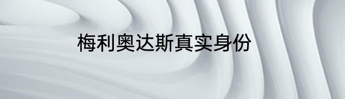 梅利奥达斯真实身份