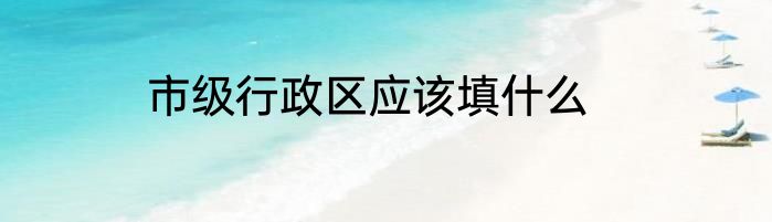 市级行政区应该填什么