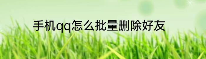 手机qq怎么批量删除好友