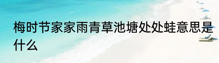 梅时节家家雨青草池塘处处蛙意思是什么