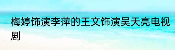 梅婷饰演李萍的王文饰演吴天亮电视剧