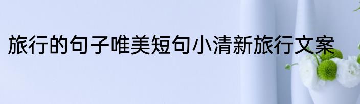 旅行的句子唯美短句小清新旅行文案