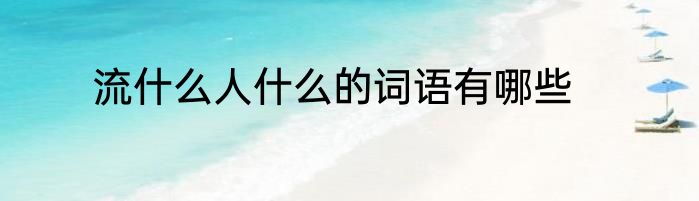 流什么人什么的词语有哪些