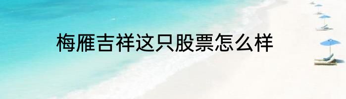 梅雁吉祥这只股票怎么样
