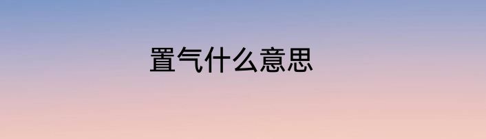 置气什么意思