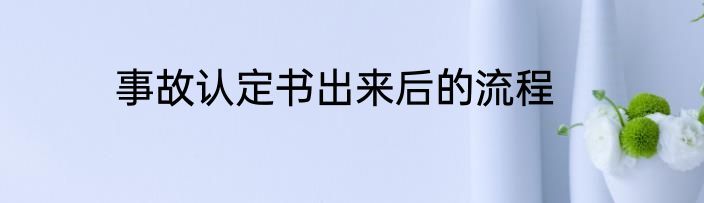 事故认定书出来后的流程