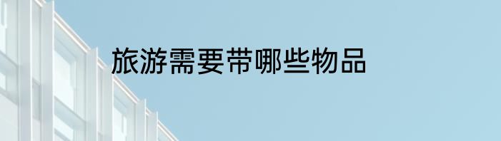 旅游需要带哪些物品