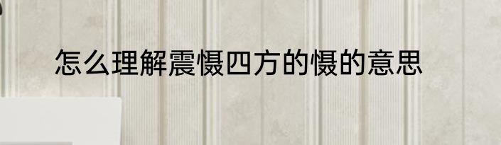 怎么理解震慑四方的慑的意思