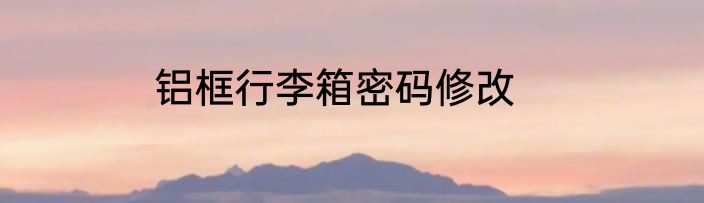 铝框行李箱密码修改