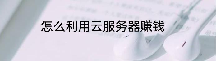 怎么利用云服务器赚钱