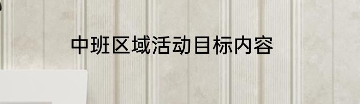 中班区域活动目标内容