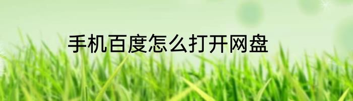 手机百度怎么打开网盘
