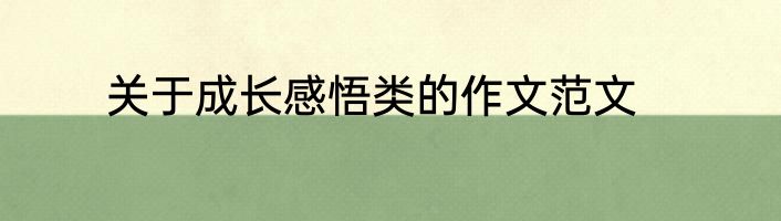 关于成长感悟类的作文范文