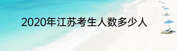 2020年江苏考生人数多少人