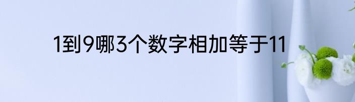1到9哪3个数字相加等于11