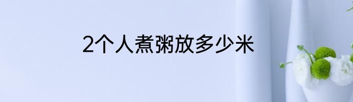 2个人煮粥放多少米