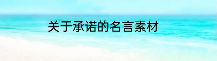 关于承诺的名言素材