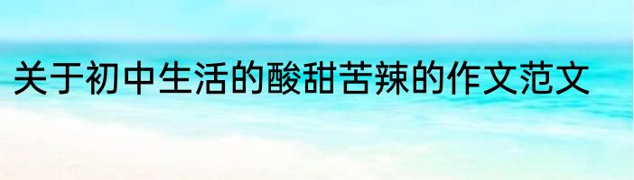 关于初中生活的酸甜苦辣的作文范文