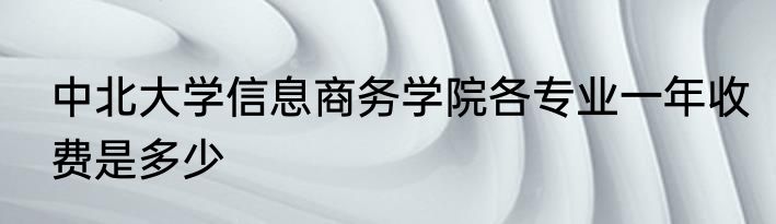 中北大学信息商务学院各专业一年收费是多少