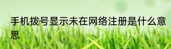 手机拨号显示未在网络注册是什么意思
