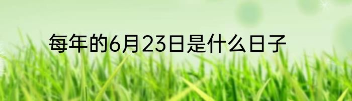 每年的6月23日是什么日子