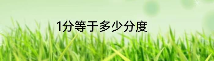 1分等于多少分度