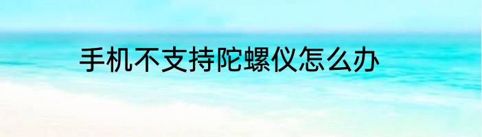 手机不支持陀螺仪怎么办