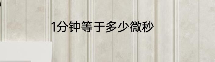 1分钟等于多少微秒