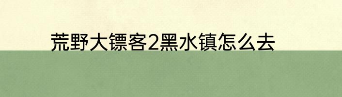 荒野大镖客2黑水镇怎么去