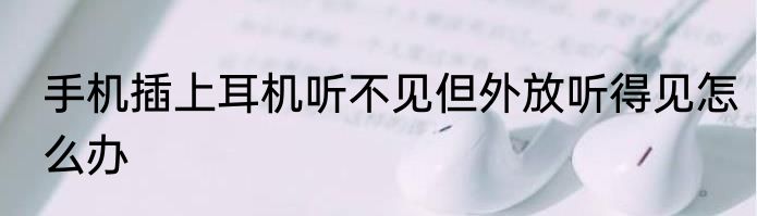 手机插上耳机听不见但外放听得见怎么办