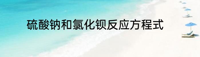 硫酸钠和氯化钡反应方程式