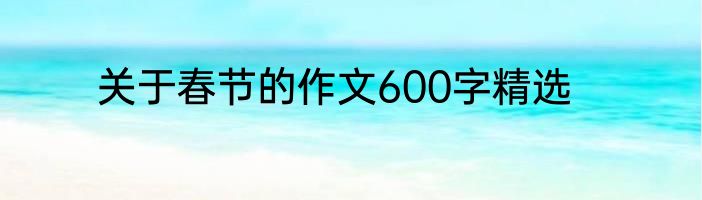 关于春节的作文600字精选