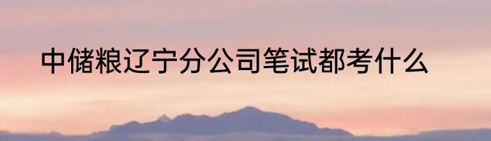 中储粮辽宁分公司笔试都考什么
