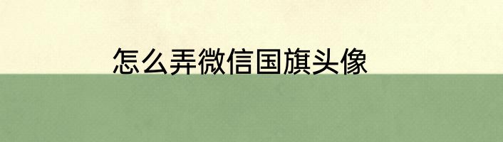 怎么弄微信国旗头像