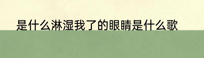 是什么淋湿我了的眼睛是什么歌