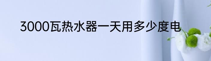 3000瓦热水器一天用多少度电