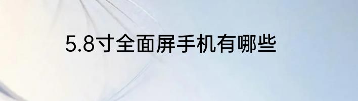 5.8寸全面屏手机有哪些