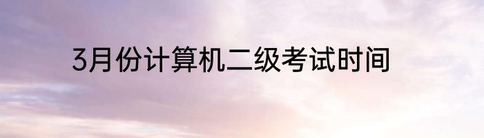3月份计算机二级考试时间
