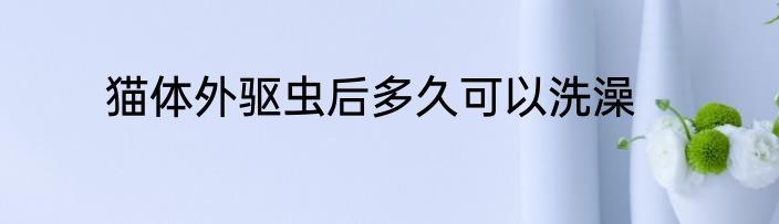 猫体外驱虫后多久可以洗澡