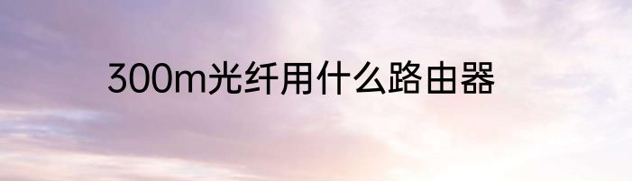300m光纤用什么路由器