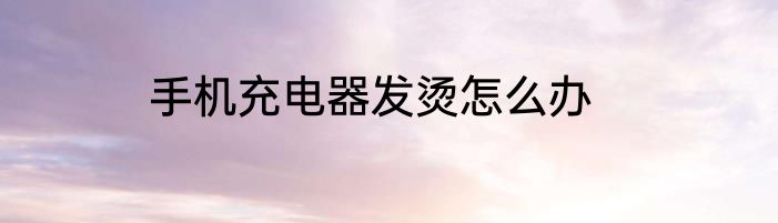 手机充电器发烫怎么办