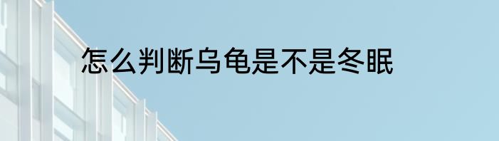 怎么判断乌龟是不是冬眠