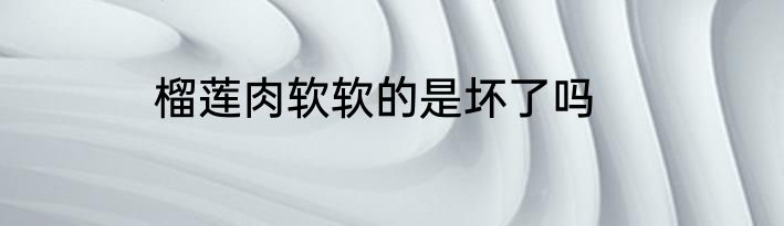 榴莲肉软软的是坏了吗